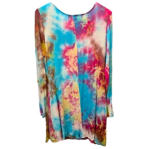 Simply Southern Long Sleeve Tie Dye Mini Dress - Picture 3 of 5